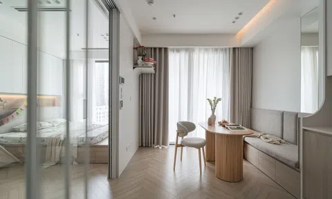 Mẹo dùng cửa trượt để biến căn hộ 42m2 thành không gian rộng rãi bất ngờ