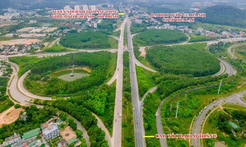 Hình hài tuyến đường 5.200 tỷ đồng nối đại lộ Thăng Long sau 7 tháng thi công