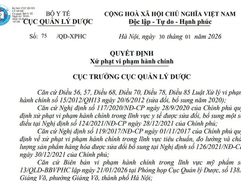 Cục Quản lý Dược phạt Công ty Vạn Minh 150 triệu đồng, thu hồi và tiêu hủy 8 sản phẩm mỹ phẩm vi phạm