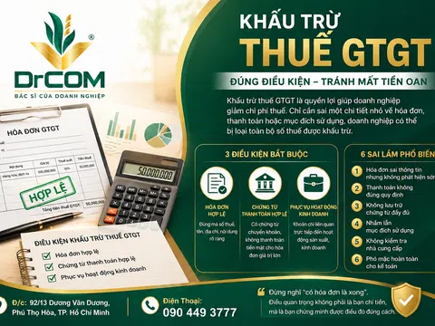 Khấu trừ thuế GTGT: Điều kiện, ví dụ thực tế và 6 sai lầm khiến doanh nghiệp mất tiền