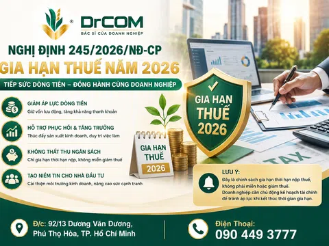 Nghị định 245/2026/NĐ-CP gia hạn thuế năm 2026: "Tiếp sức" dòng tiền cho doanh nghiệp, tạo động lực tăng trưởng kinh tế