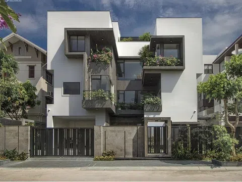 Nhà phố xây dựng khang trang, hiện đại nhưng có cả vườn và hồ cá